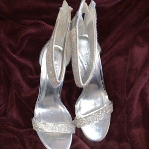 Sparkly Open Toe Strappy Heels